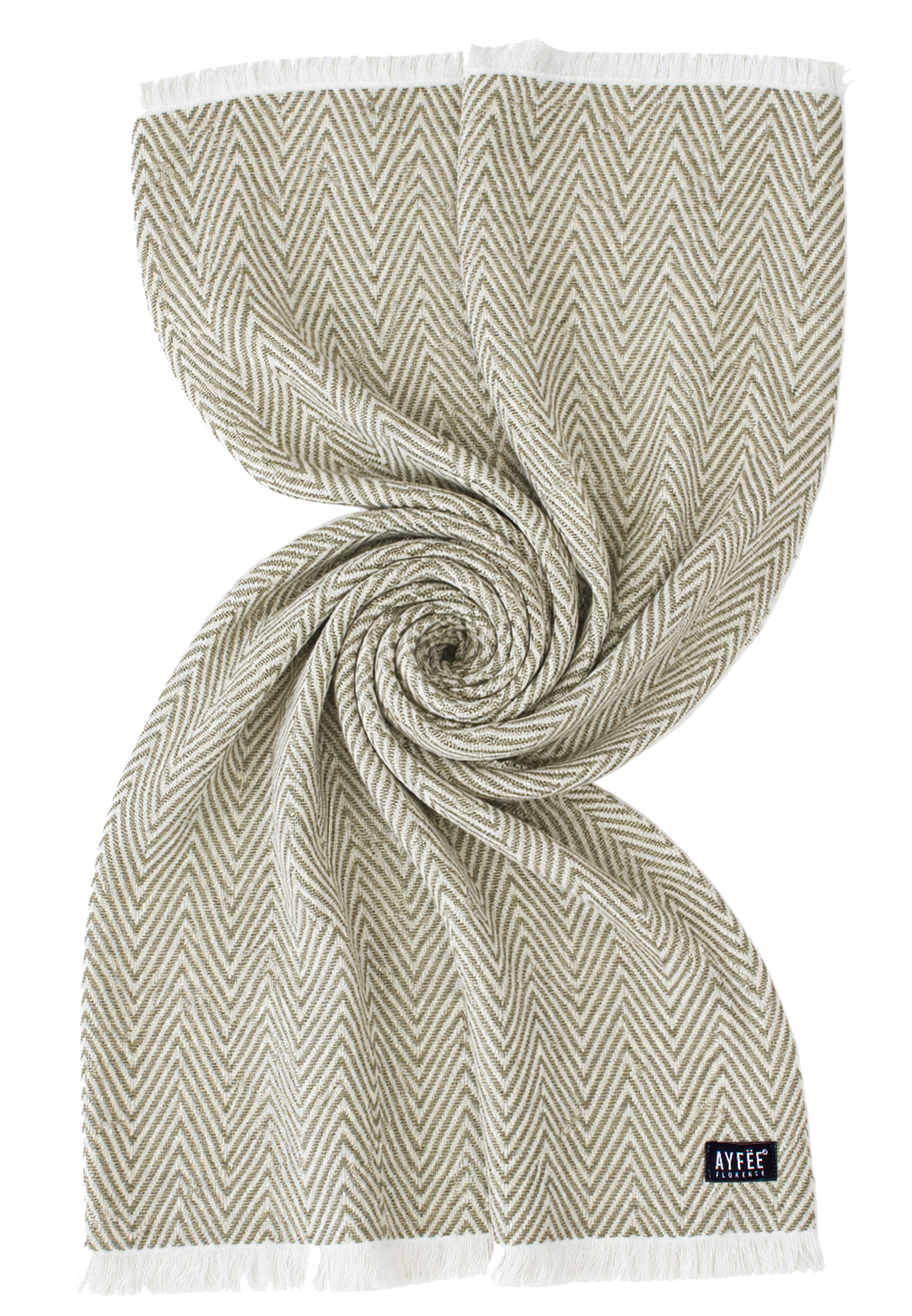 STOLA JACQUARD CHEVRON, 80%PC 10%WO 5%VI 5%WP, MADE IN ITALY   - GREEN